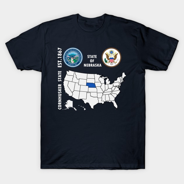 State of Nebraska T-Shirt by NTFGP